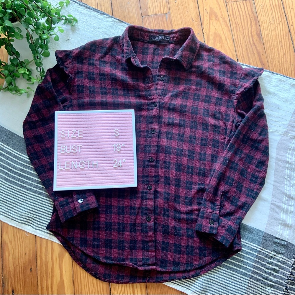 Mixed Threads Plaid Ruffle Flannel